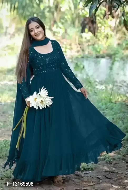 Fancy Georgette Gown With Dupatta For Ladies  uploaded by Smart Store on 5/15/2023