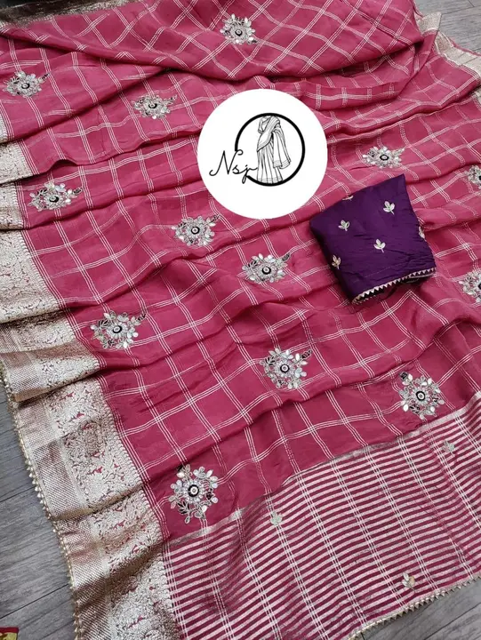 Presents orgenza silk Saree*
   
👉keep shopping with us 

*beautiful color combination Saree for al uploaded by Gotapatti manufacturer on 5/15/2023