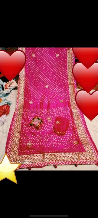 New Launched heavy beautiful art silk saree with heavy gotta work all over saree 
Running silk blous uploaded by Gotapatti manufacturer on 5/15/2023