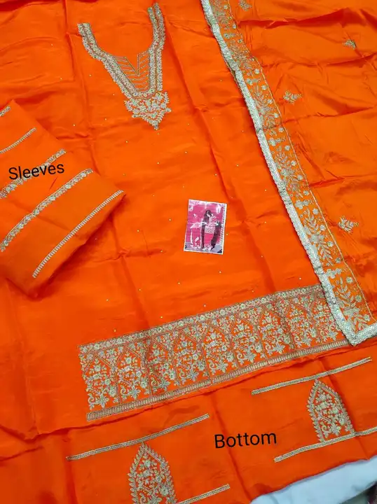 Upada silk suit with cinon dupatta  uploaded by Manish sales on 5/16/2023