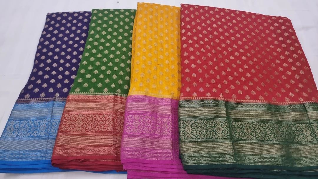 Pure chinya silk saree uploaded by ASJAD SHAUQI SAREES on 5/16/2023