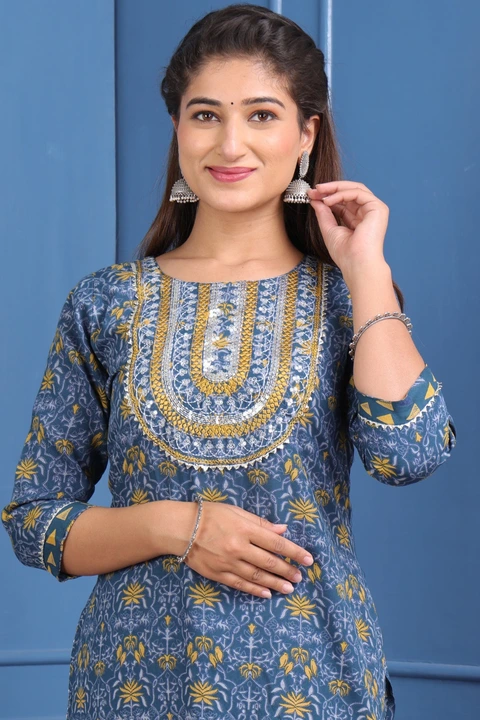 Cotton Embroidery work kurta set for women made in Jaipur  uploaded by MNC Fashion Trends on 5/16/2023