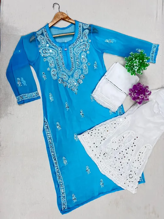 Sets handwork, 3pcs, Chikankari  uploaded by Fashionable Chikan Handikraft on 5/16/2023