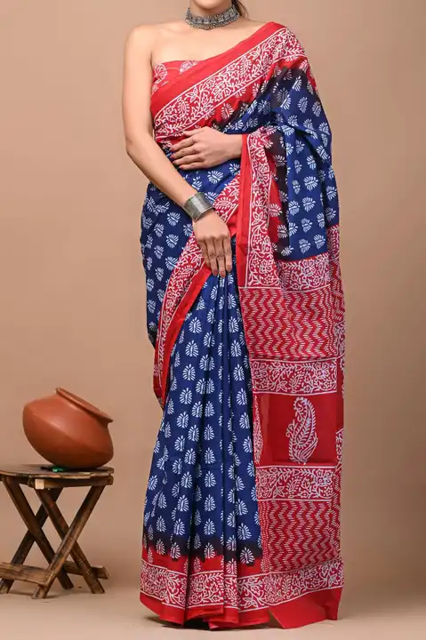 
🍁Bagru Block Print Cotton mulmul sarees with blouse 

🍁All saree with same blous uploaded by Shyam textile on 5/16/2023