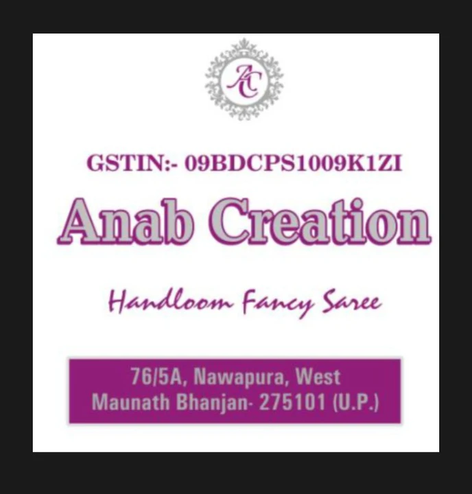 Visiting card store images of ANAB CREATION