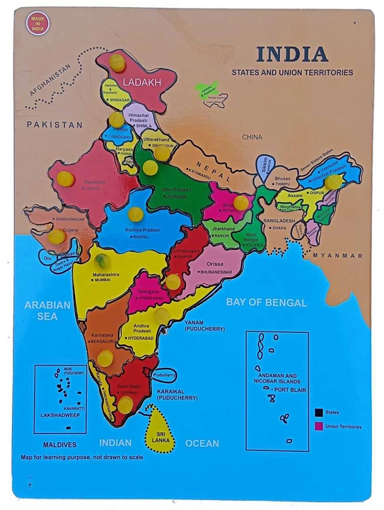 Wooden India Map puzzle for Kids uploaded by Uranus Enterprises on 5/16/2023