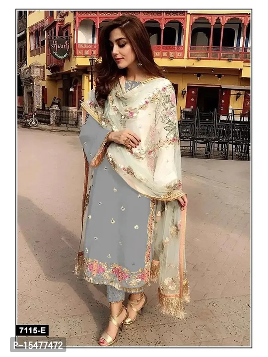 Designer Ladies Georgette Mirror Work Pakistani Style Palazzo Salwar Suit uploaded by Smart Store on 5/16/2023