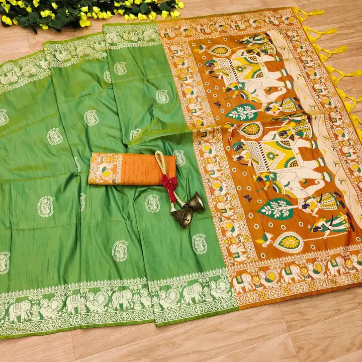 Soft raw silk saree uploaded by VARDHAK COLLECTION  on 5/16/2023