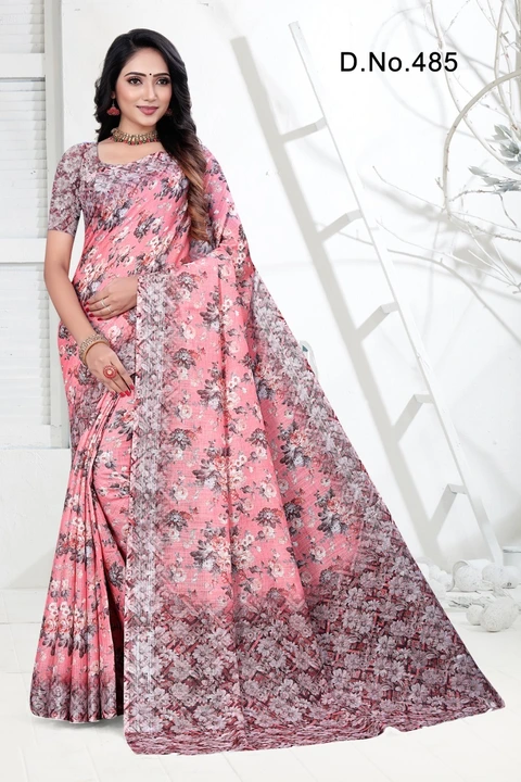 Women's digital print pure linen saree uploaded by SHREEJI DIGITECH on 5/16/2023