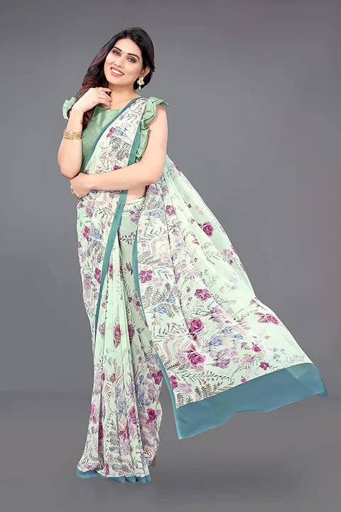 Women's Georgette digital print saree uploaded by business on 5/16/2023