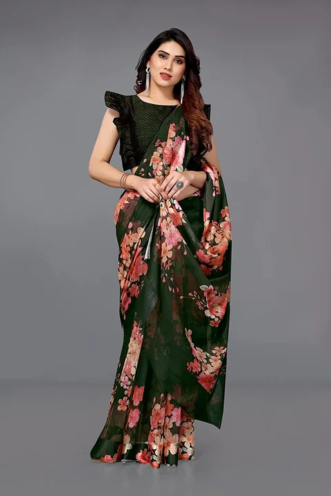 Women's cotton silk with satin border saree uploaded by SHREEJI DIGITECH on 5/16/2023