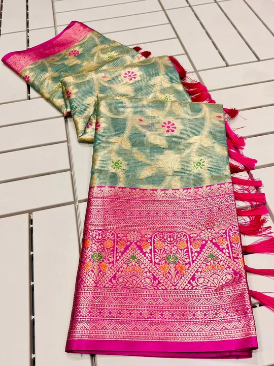Banarasi handloom pattu tissue silk saree uploaded by Suyukti fab on 5/16/2023