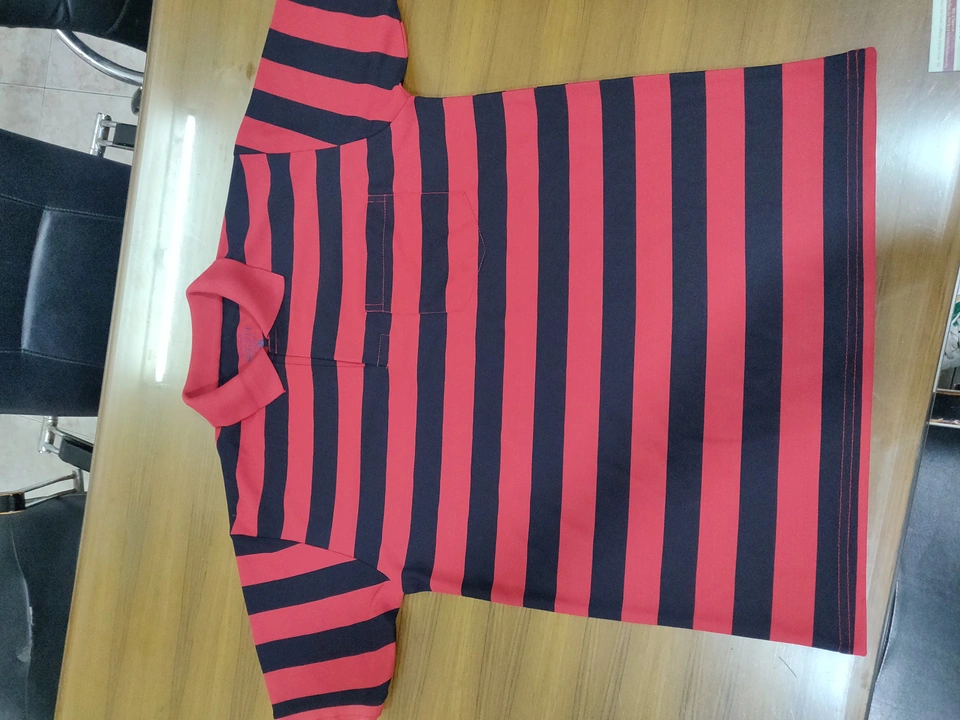 Striped polyester polo tshirt uploaded by business on 5/16/2023
