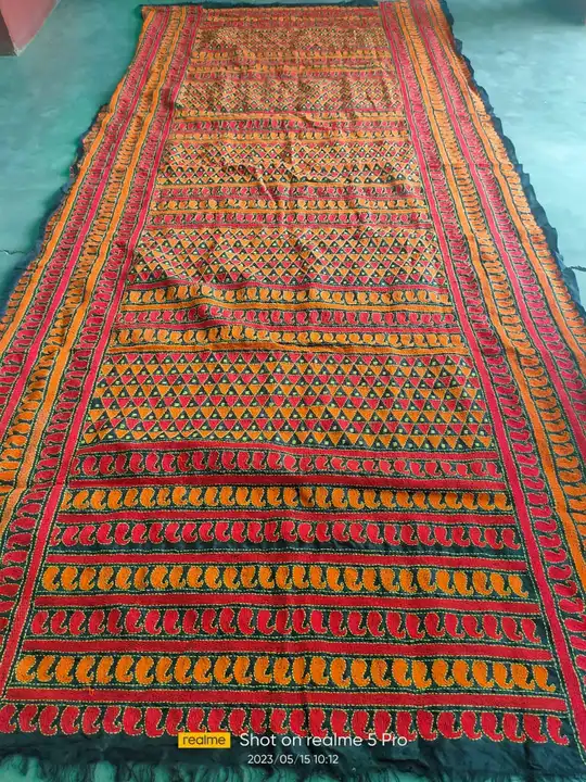 44" Width Dupatta Pure Bangalore Silk uploaded by Rangoli Kantha Stitch Works on 5/16/2023
