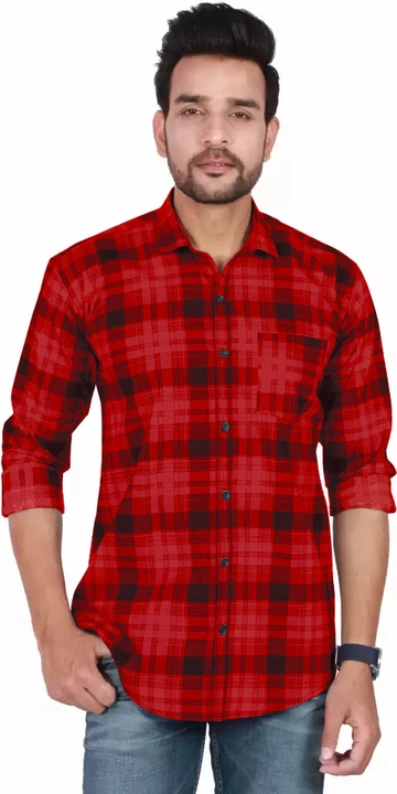 Full Sleeve Checked Lycra shirt  uploaded by EURELLA on 5/16/2023
