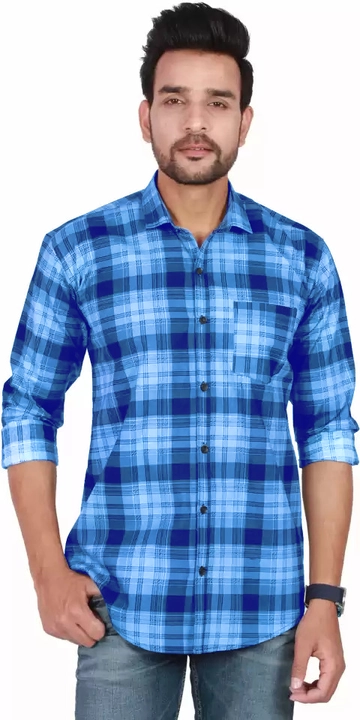 Full Sleeve Checked Lycra shirt  uploaded by EURELLA on 5/16/2023