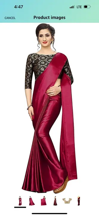 SARTIN SILK SAREE

WITH BLOUSE

COLOURS=6-8 ANY COLOURS

MIN ORDER=50 PIECES

*RATE=155/-*
 uploaded by Shubharambh on 6/1/2024