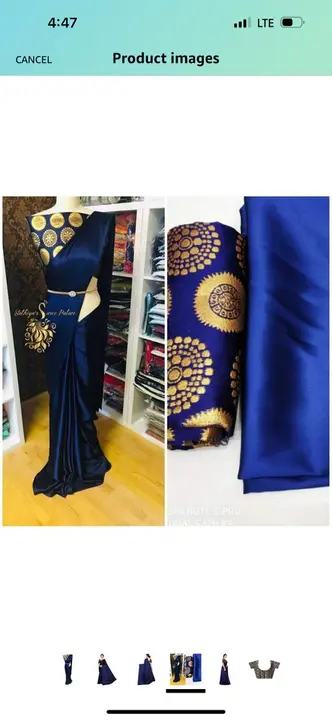 SARTIN SILK SAREEWITH BLOUSECOLOURS=6-8 ANY COLOURSMIN ORDER=50 PIECES*RATE=155/-*😍 uploaded by Shubharambh on 5/16/2023