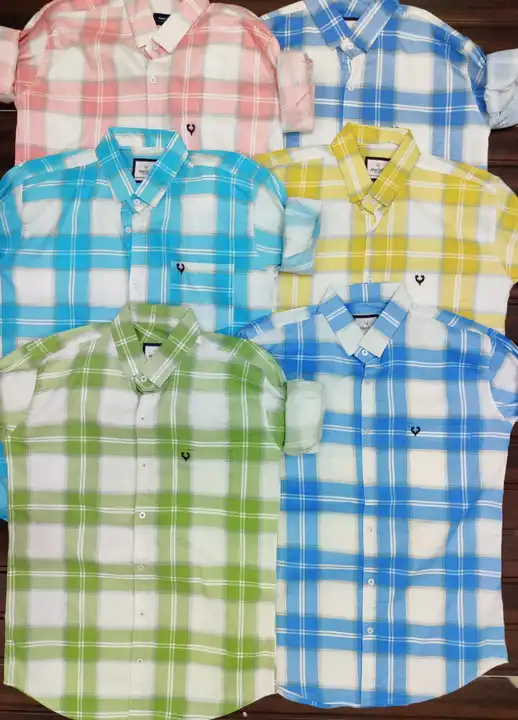 MENS FULL SLEEVE SHIRTS**BRAND ALLENSOLLY**SIZE M L XL**FABRIC LYCRA**COLOURS 14**SET 42 P uploaded by Shubharambh on 5/16/2023
