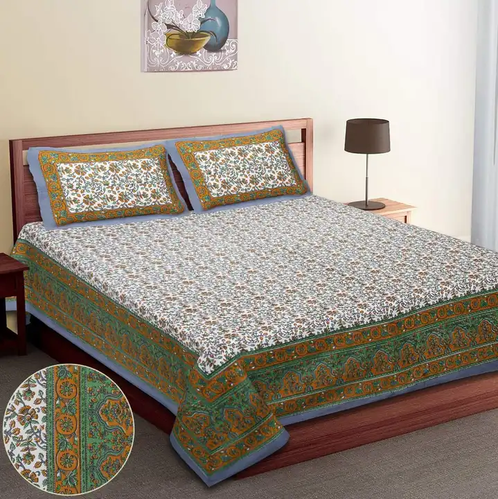BEDSHEET - *100 by 108 inches* 100 % Cotton Premium Autoloom Fabric uploaded by Online Ladies Dresses on 5/17/2023