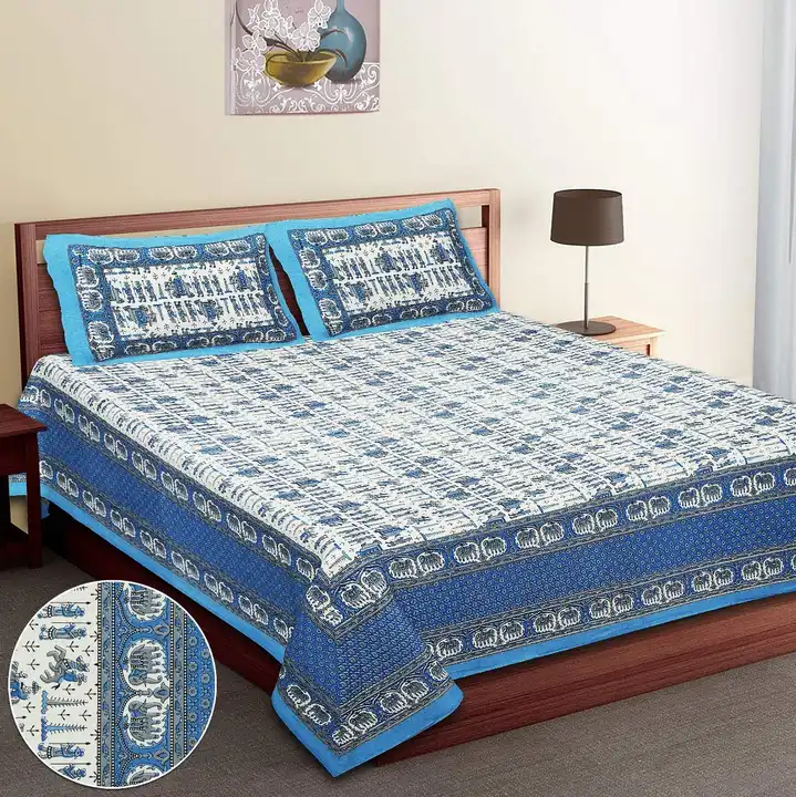 BEDSHEET - *100 by 108 inches* 100 % Cotton Premium Autoloom Fabric uploaded by Online Ladies Dresses on 5/29/2024