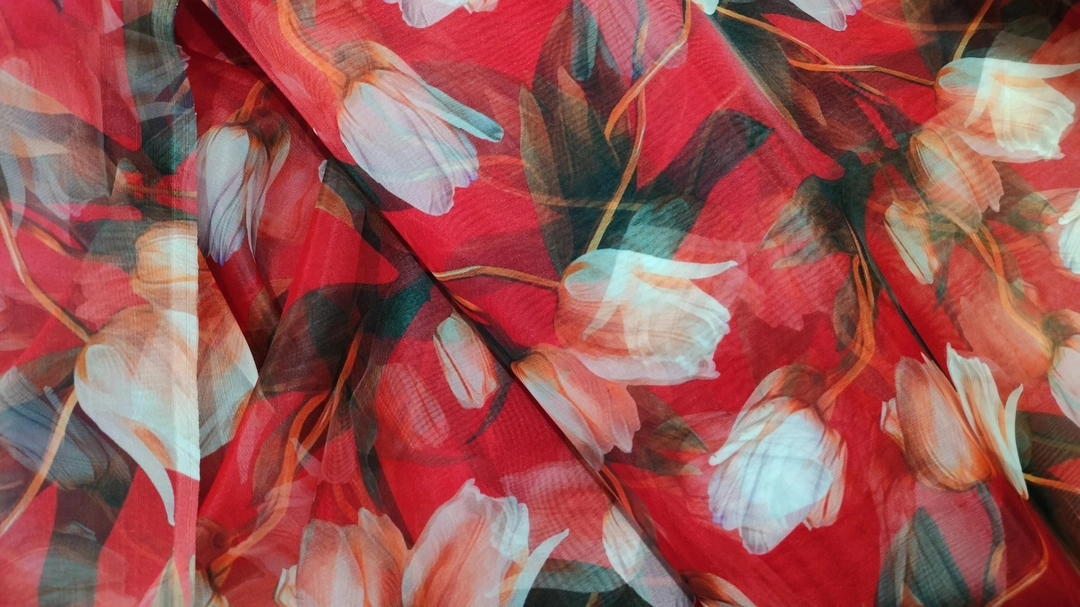 Organza silk digital print fabric  uploaded by Ramiv vastra on 5/17/2023