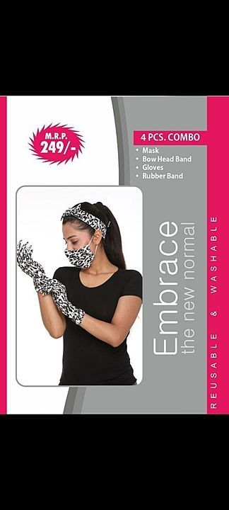 *Protection with Fashion*

Fabric:: Cotton Strachable Lycra

Item include in set

1. Mask
2. Gloves
 uploaded by business on 7/13/2020
