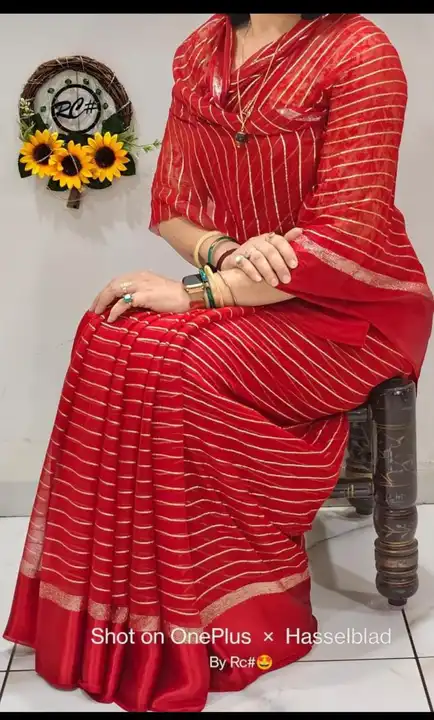 Fabric jorjat lehriya satin ptta  uploaded by Narayan and sons jaipur rajasthan india on 5/17/2023