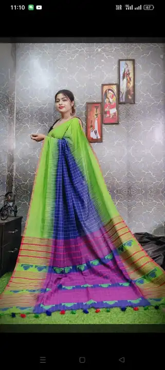 Khadi cotton saree with bp  uploaded by Bengal saree house on 5/17/2023