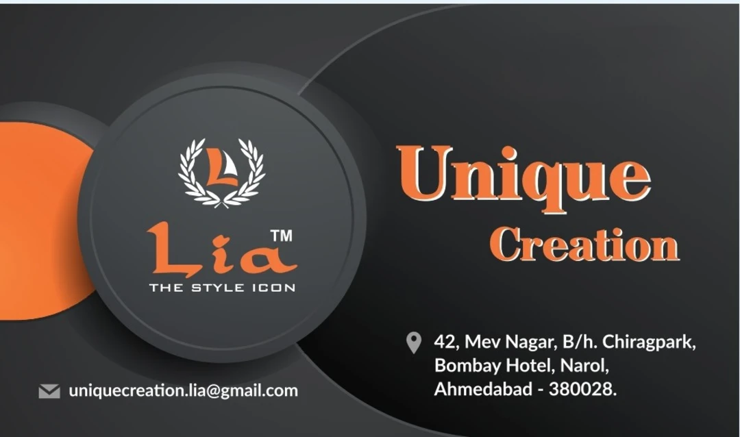 Visiting card store images of Lia Fashion
