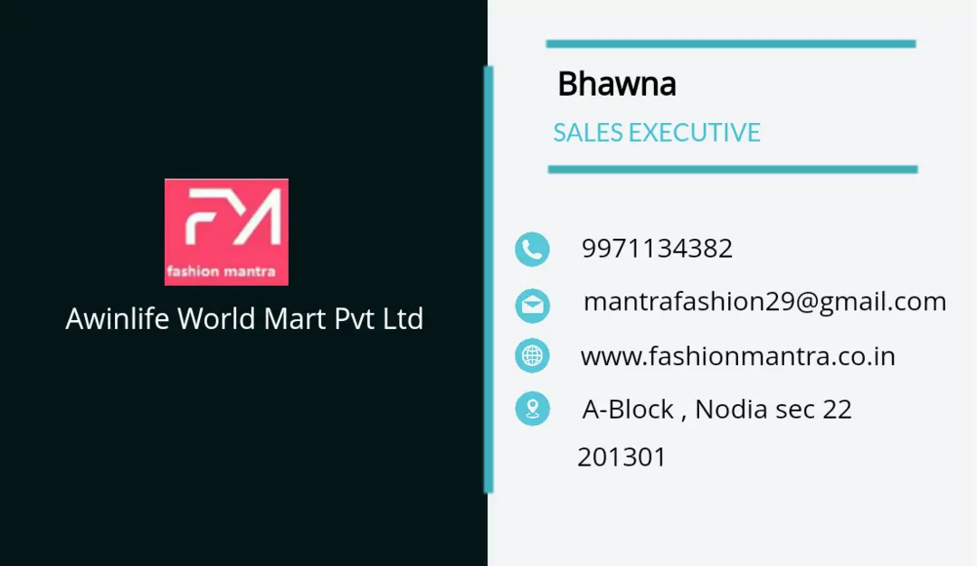 Visiting card store images of Fashion mantra