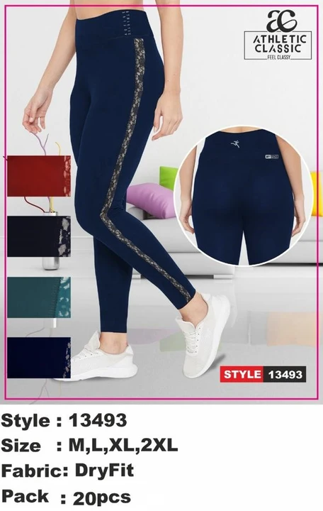Athletic Classic's Women Dryfit Side Strip Track Pant (13493) uploaded by Amarratva Knitwears Private limited on 5/17/2023