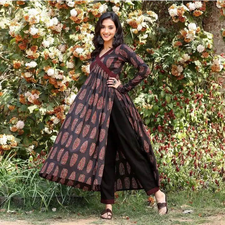 Black Aliya cut style kurta with pant  uploaded by S.T.C Trends.. on 5/17/2023