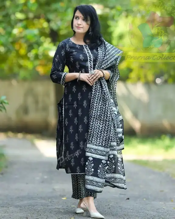 Black kurti pant with dupatta  uploaded by S.T.C Trends.. on 5/17/2023