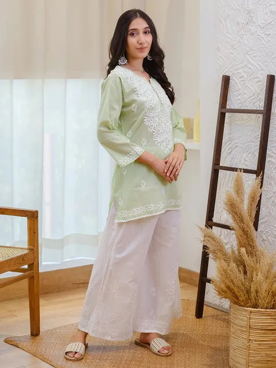 SUMMER SPECIAL 3 COLOR CHANDERI TOP - PLAZZO KF&1561 uploaded by Fatema Fashion on 5/17/2023