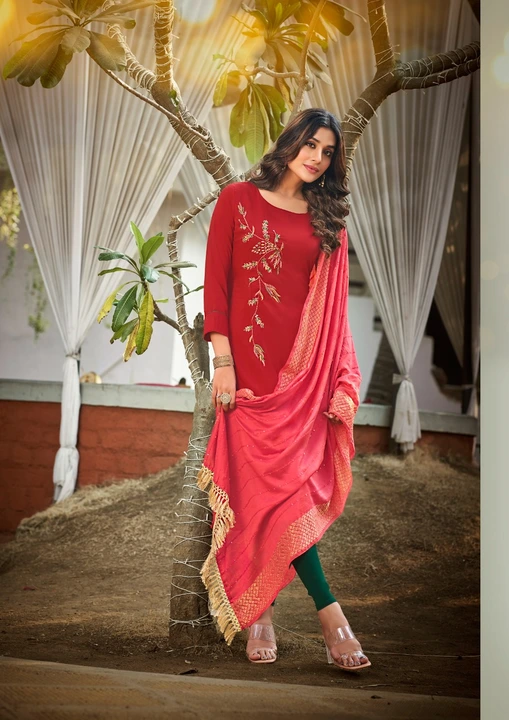 Kurti with dupatta  uploaded by Woman outfit  on 5/17/2023