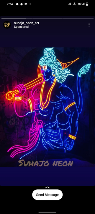 Lord Of Bajrang Bali Neon Sign For Occasions Or Decoration items  uploaded by Shyam enterprises on 5/17/2023