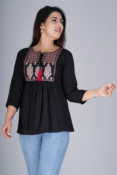 Rayon embroidered western top  uploaded by business on 5/17/2023