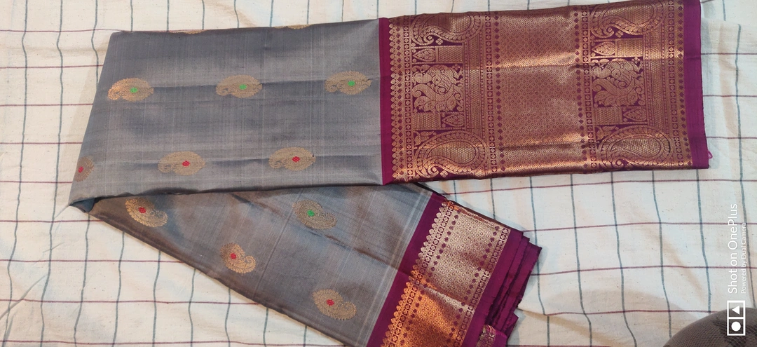 Pure silk saree big border  hand loom kanchipuram style uploaded by Sri Lakshmi khadi on 5/17/2023