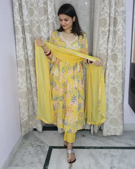 *_Our latest Alia cut viscose rayon suit set now🥰_*

*🌷🥰The kurta features a beautiful print with uploaded by Mahipal Singh on 5/17/2023