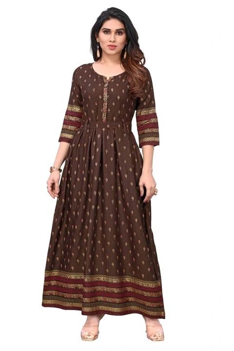 Rayon printed long dress  uploaded by Priya fashion on 5/17/2023