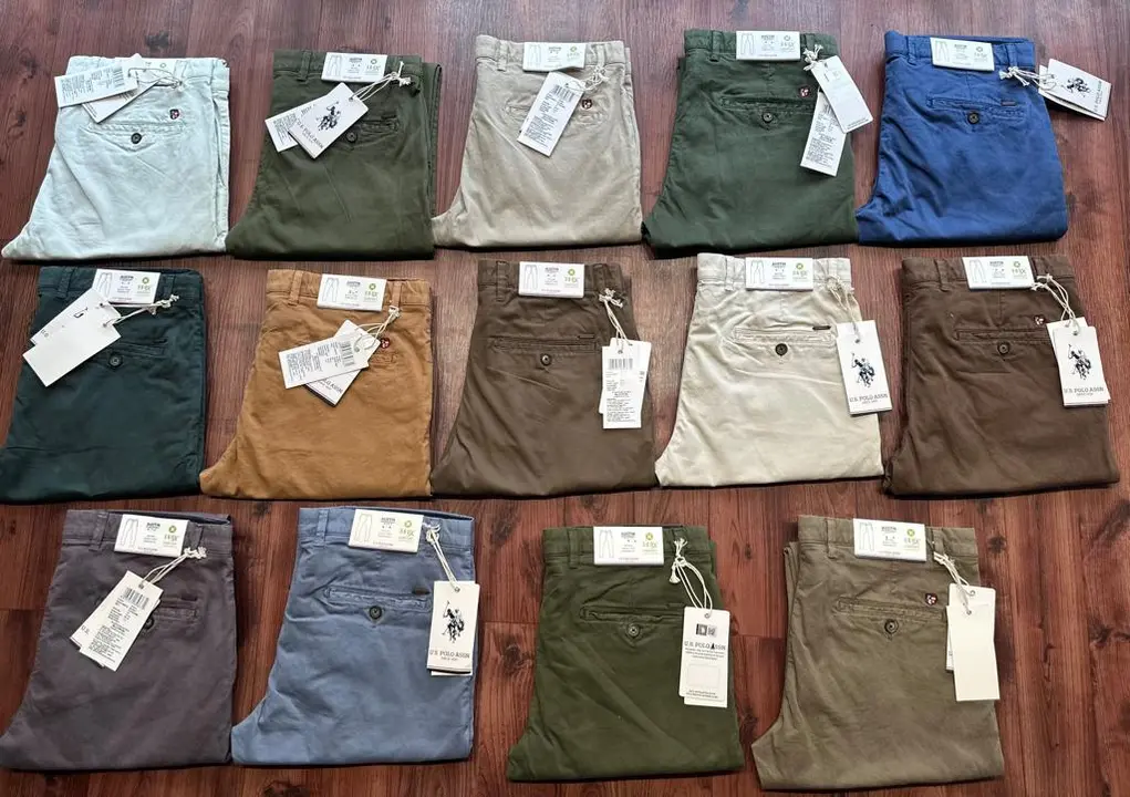 Post image NEW ARRIVALS: CHINOS 
*BRAND : USPOLO*
Col &amp; Styles 11 to 14 
Sizes available: 30 to 38
💥💥Garment dyed 💥💥
*MOQ 80 pcs *
gs317