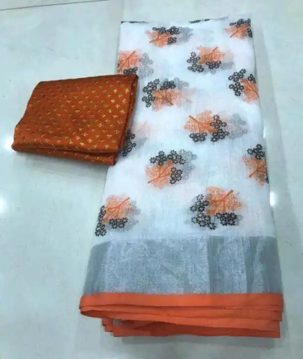 Beautiful cotton  Embroidery saree  uploaded by G V CREATION on 5/17/2023