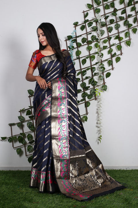 Soft lichi silk saree uploaded by VARDHAK COLLECTION  on 5/17/2023