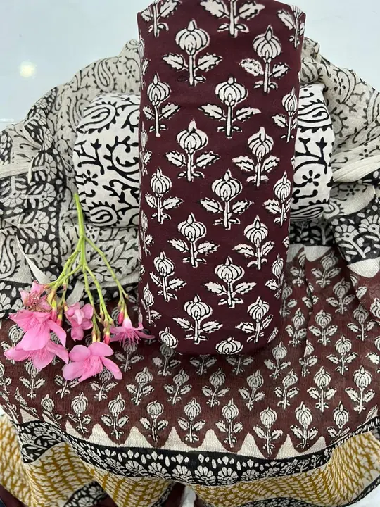 💫💃😍😍🔷 *Special Addition*🔶

Bagru Hand Block Printed

*Pure Cotton Suit Set*
👉With *Chiffon Du uploaded by Roza Fabrics on 5/17/2023