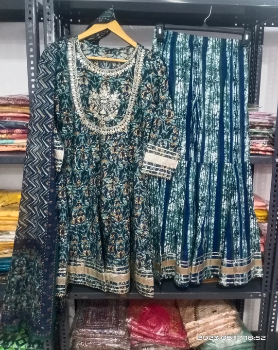 Frock and sarara dupatta set  uploaded by R K GARMENTS on 5/17/2023