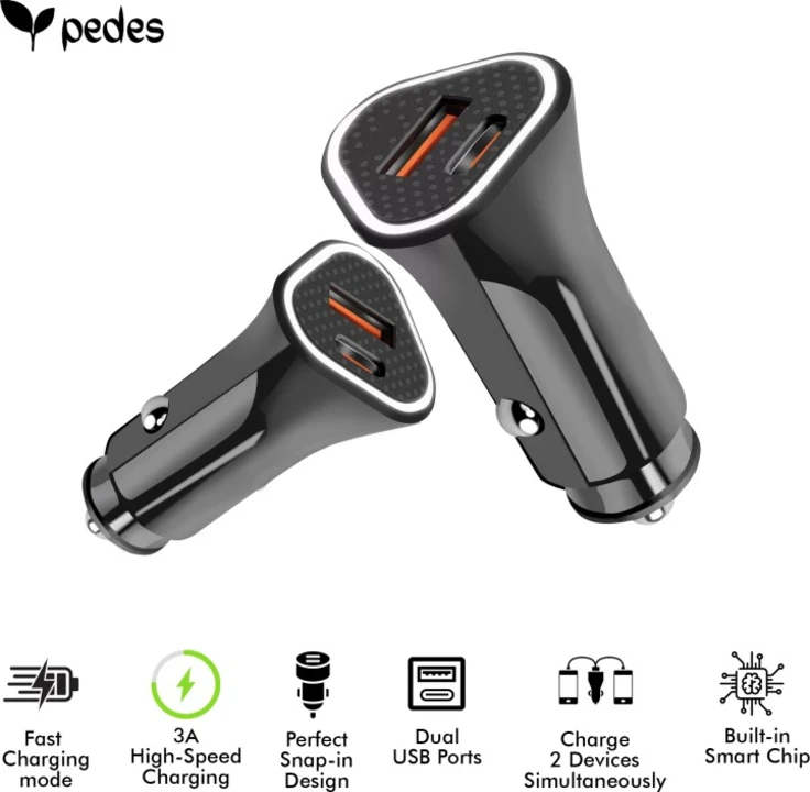 Qc usb + type c  fast car charger  uploaded by Pedes on 5/17/2023