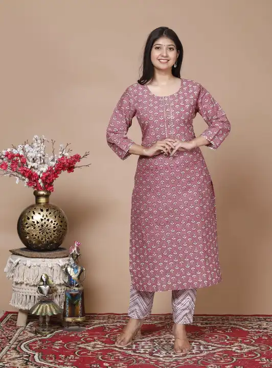 Kurti and pent cotton  uploaded by JFP Jaipur on 5/17/2023