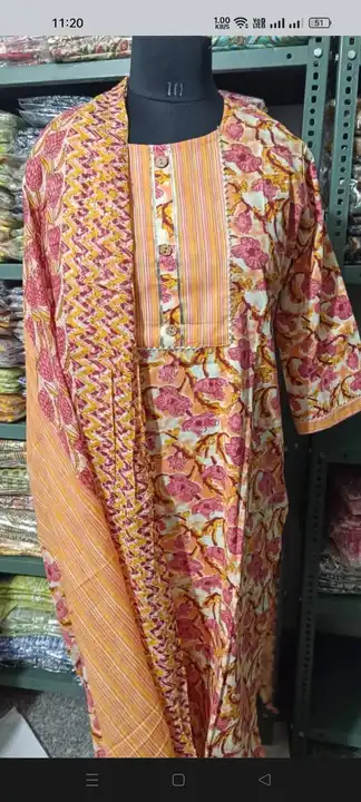 Jaipure cotton kurti set  uploaded by Jha FASHION on 5/17/2023