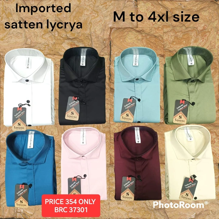 IMORTED SATIN FABRIC SHIRTS SIZE MTO4XL  uploaded by swami leela shah traders pimpri pune on 5/17/2023